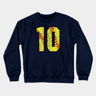 Fastpitch Softball Number 10 #10 Softball Shirt Jersey Uniform Favorite Player Biggest Fan Crewneck Sweatshirt